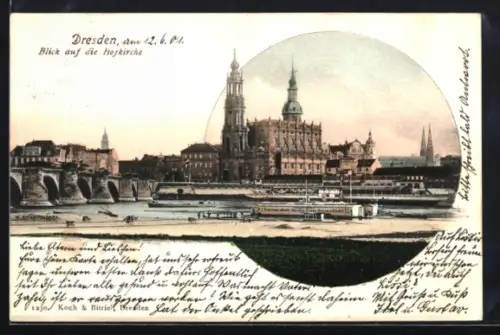 AK Dresden, Blick auf die Hofkirche