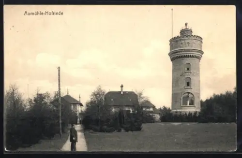 AK Aumühle-Hofriede, Ortsansicht mit Turm