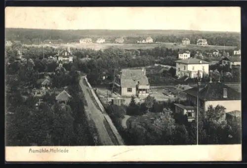 AK Aumühle-Hofriede, Ortsansicht mit Wohnhäusern und Gärten