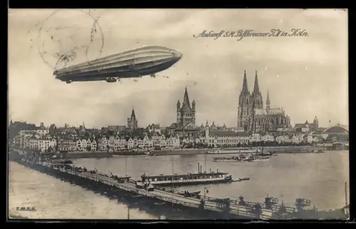 AK Köln, Ankunft des Zeppelin S.M. Luftkreuzer ZII