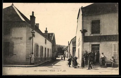 AK Fixin /Côte-d`Or, Café, Télégraphie