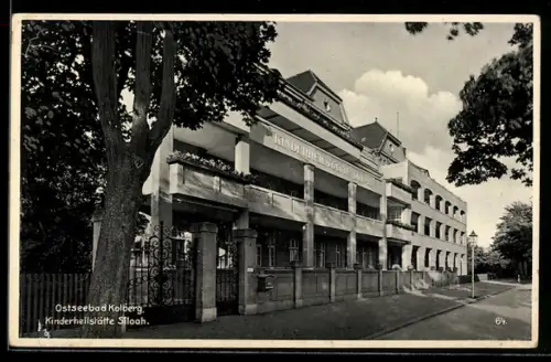 AK Kolberg, Kinderheilstätte Siloah von der Strasse aus