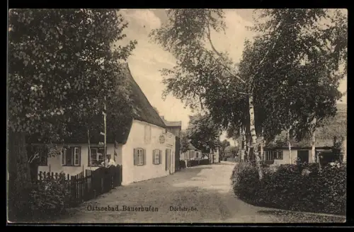AK Bauerhufen, Blick in die Dorfstrasse