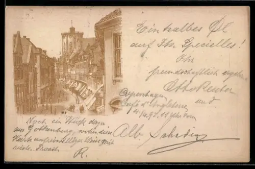 Vorläufer-AK Göteborg, 1892, Marktstrasse