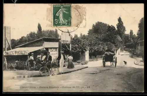 AK Chennevières, Bureau Baudoin, Chateau de l`Etape, Cartes Postales, Ansichtskartengeschichte