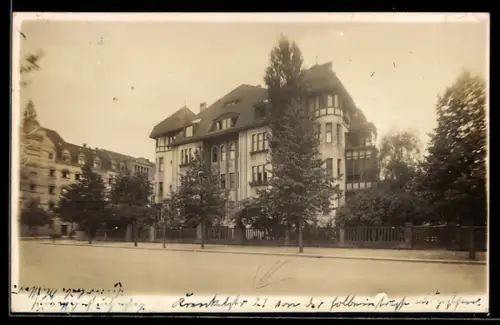 Foto-AK Dresden-Striesen, Krenkelstrasse 21 Ecke Holbeinstrasse