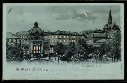 AK Wiesbaden, Kochbrunnenplatz
