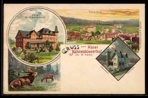 Lithographie Hahnenklee, Hotel Hahnenkleerhof, Dependance Villa Clara