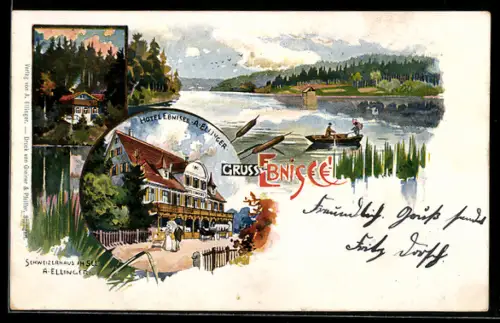 Lithographie Ebnisee, Hotel Ebnisee, Inh. A. Ellinger