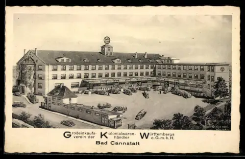 AK Bad Cannstatt, GKW, Grosseinkaufsverein der Kolonialwarenhändler Württembergs e.G.m.b.H.