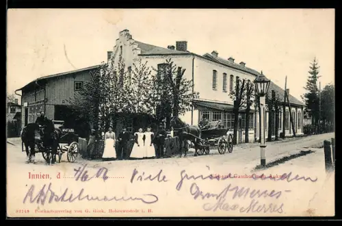 AK Innien, Sibberts Gasthof zum Aukrug mit Leuten