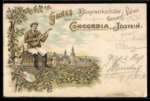 Lithographie Idstein, Baugewerkschüler Gesang-Verein Concordia