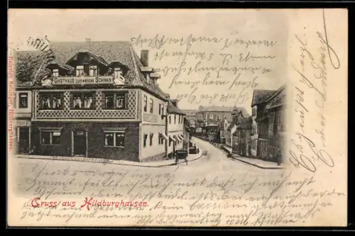 AK Hildburghausen, Gasthaus zum Weissen Schwan
