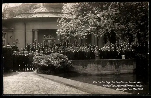 Foto-AK Stuttgart, Veretertag des Landesverbands der Polizeibeamten Württembergs 1930