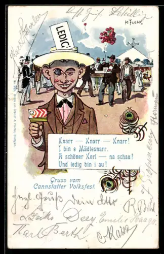 Künstler-AK Cannstatt, Lediger Mann auf dem Volksfest