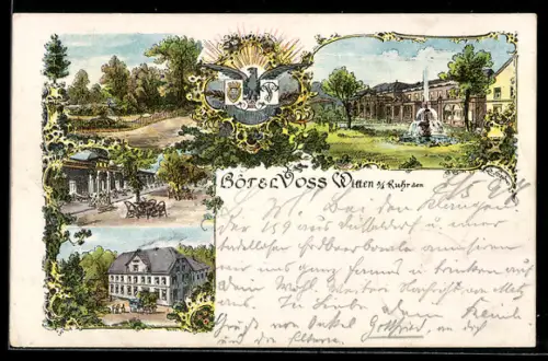 Lithographie Witten a/d Ruhr, Hotel Voss