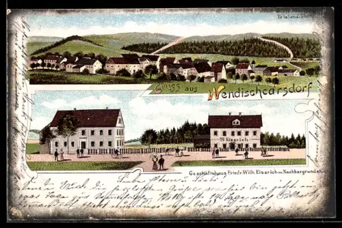 Lithographie Wendischcarsdorf, Geschäftshaus Friedr. Wilh. Eissrich
