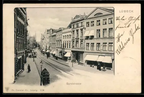 AK Lübeck, Blick in die Sandstrasse