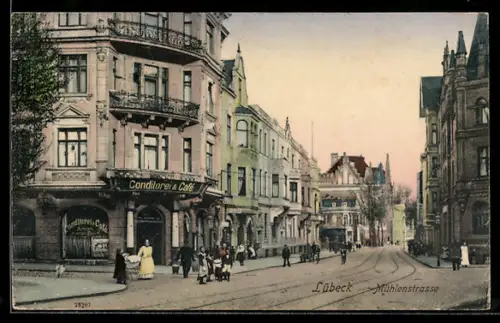 AK Lübeck, Conditorei & Cafe in der Mühlenstrasse