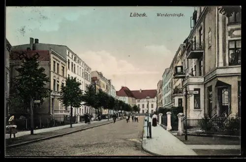 AK Lübeck, Werderstrasse Ecke Marli-Strasse