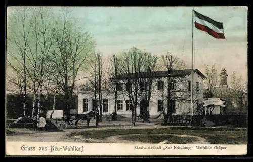 AK Neu-Wohltorf, Aussenansicht des Gasthauses Zur Erholung, Inh. Mathilde Gräper