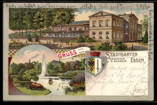 Lithographie Essen / Ruhr, Stadtgarten-Restaurant