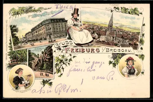 Lithographie Freiburg, Hotel & Restaurant Thomann, Hirschsprung i. Höllenthal