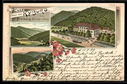 Lithographie Güntersthal, Restaurant Kyburg, Gesamtansicht