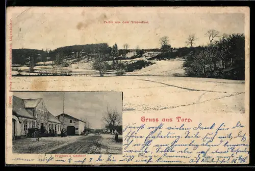 AK Tarp, Partie aus dem Treenethal und Petersen`s Gasthof