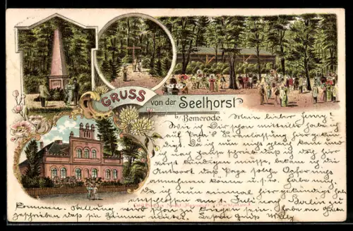 Lithographie Seelhorst bei Bemerode, Gasthof Seelhorst in der Packhofstr. 3, Denkmal
