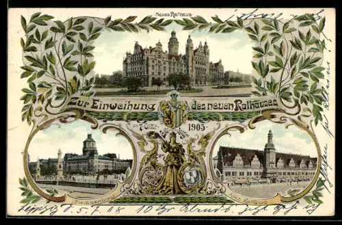 AK Leipzig, Pleissenburg, Neues Rathaus, Altes Rathaus, Georg von Sachsen