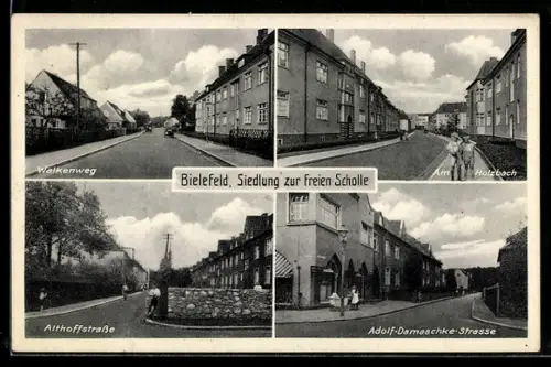 AK Bielefeld, Verschiedene Strassenpartien in der Siedlung zur Freien Scholle