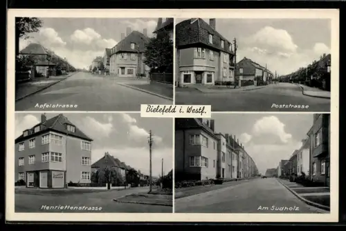AK Bielefeld, Apfelstrasse, Henriettenstrasse, Poststrasse