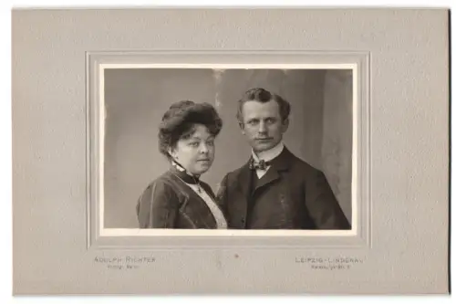 Fotografie Adolph Richter, Leipzig-Lindenau, Merseburger Str. 61, Porträt eines Paares