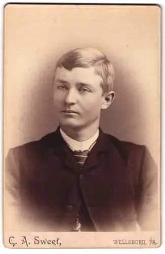Fotografie C. A. Sweet, Wellsboro /PA, Porträt eines jungen Mannes