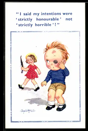 Künstler-AK Donald McGill: I said my intentions were strictly honourable not strictly horrible!