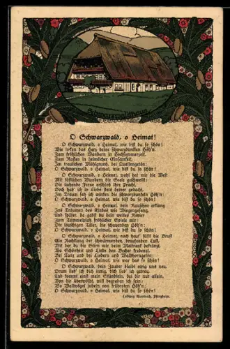 Steindruck-AK Gasthaus Schwarzwaldhaus