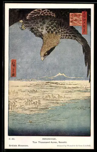 Künstler-AK sign. Hiroshige: Susaki, Ten Thousand Acres, Japanische Kunst