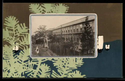 Künstler-AK Margaret Tempest: Boote auf dem Wasser mit Blättern, Ansicht eines Hauses