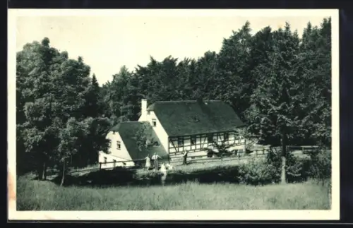 AK Ansprung i. Erzgeb., Gasthaus Hüttstadtmühle am Wald