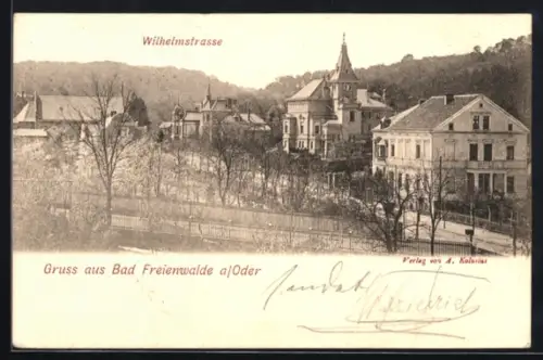 AK Bad Freienwalde a. Oder, Blick in die Wilhelmstrasse