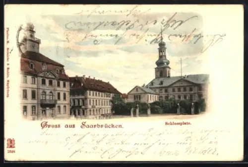 AK Saarbrücken, Partie am Schlossplatz