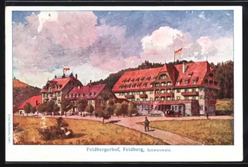 Lithographie Feldberg /Schwarzwald, Gasthaus Feldbergerhof