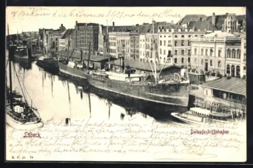 AK Lübeck, Partie im Dampfschiffhafen