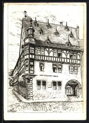 AK Arnstadt i. Thür., Gasthaus Zum Güldenen Greif