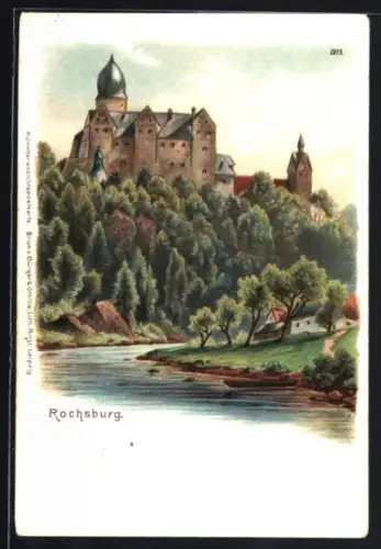 Lithographie Rochsburg, Burg Rochsburg