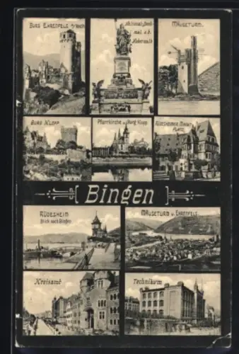AK Bingen a. Rhein, Burg Ehrenfels, Mäuseturm, Technikum