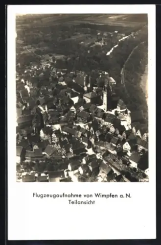 AK Wimpfen a. N., Flugzeugaufnahme, Teilansicht