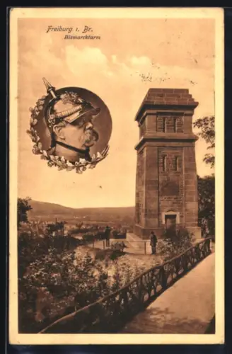 AK Freiburg i. Br., Bismarckturm