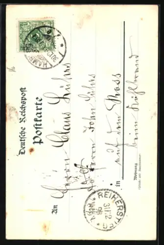 Lithographie Hamburg, Altes Rathaus-Fleet